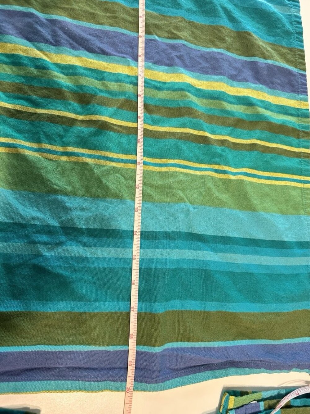 4 PIER 1 IMPORTS Striped Cloth Napkins 100% Cotton Blue Green Dinner Party - Picture 3 of 4
